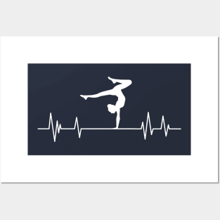 Gymnastics Heartbeat,Lifeline Gymnastics Gymnast Leap Posters and Art